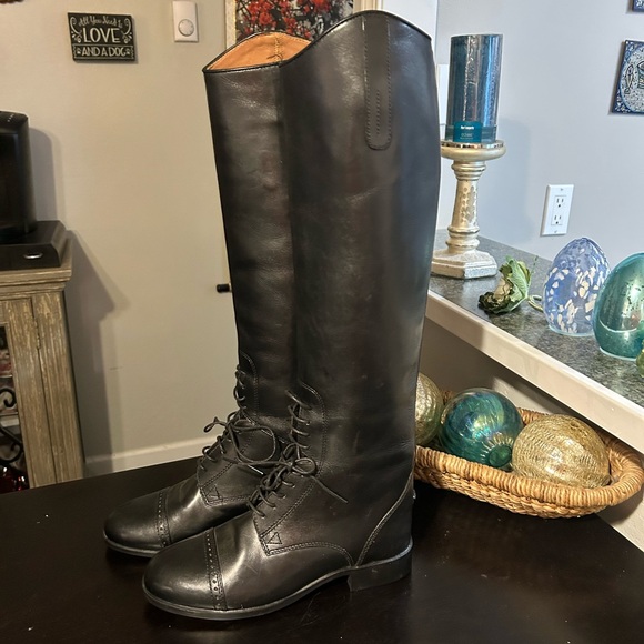 Ariat Shoes - Ariat Black Leather Heritage Contour Field Tall Slim calf Riding Boot size 6.5